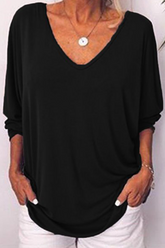 Solid Buckle V Neck T-Shirts(5 colors) Sai Feel